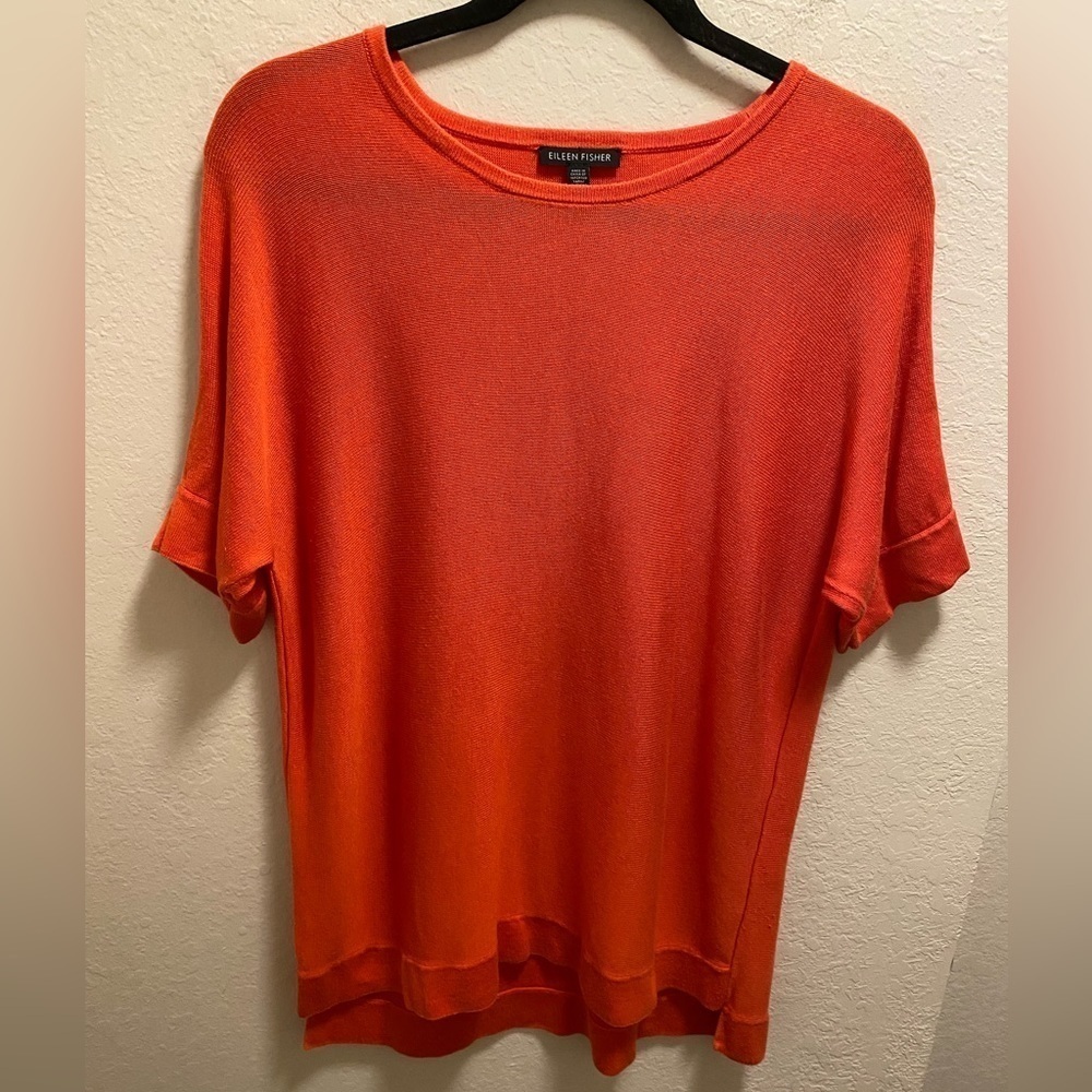 Eileen Fisher Short Sleeve Silk Blend Knit T-Shirt Size M